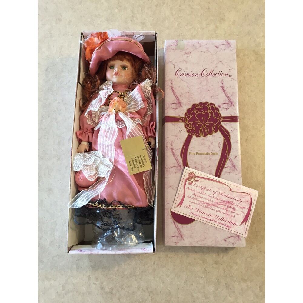Victorian Porcelain Doll Crimson Collection EDNA 80147-18" With Box And COA